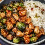 Air Fryer Sweet Chili Chicken and Brussels Sprouts