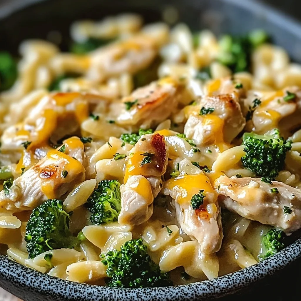 Cheesy Chicken Broccoli Orzo
