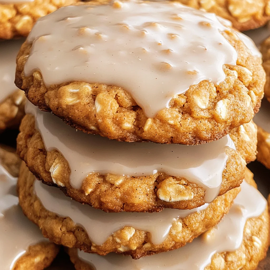Iced Pumpkin Oatmeal Cookies