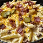 Loaded turkey Bacon Cheeseburger Alfredo Pasta