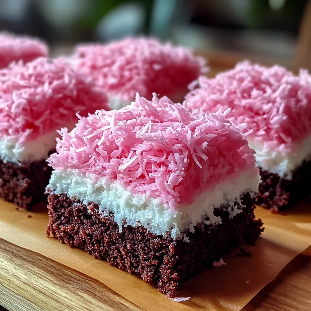 Pink Coconut Snowball Cake Bars