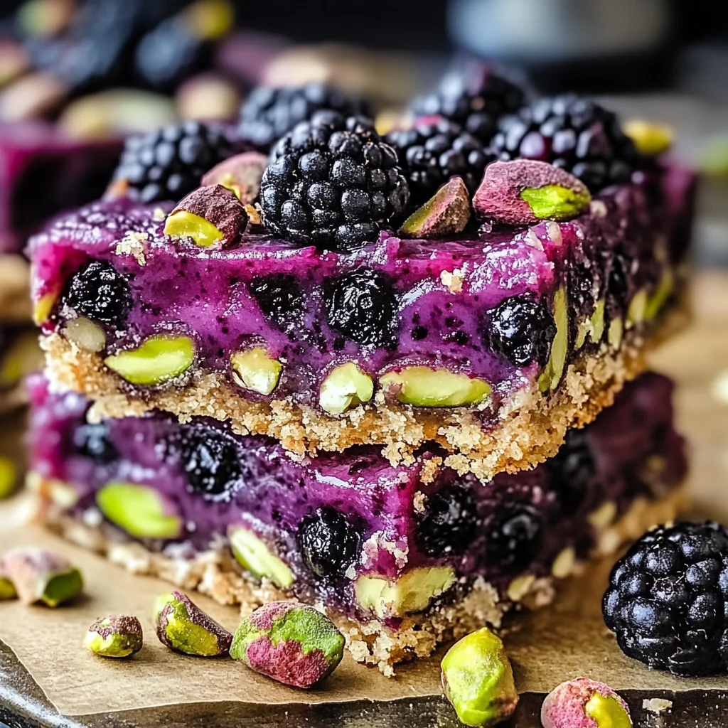 Blackberry Pistachio Dream Bars