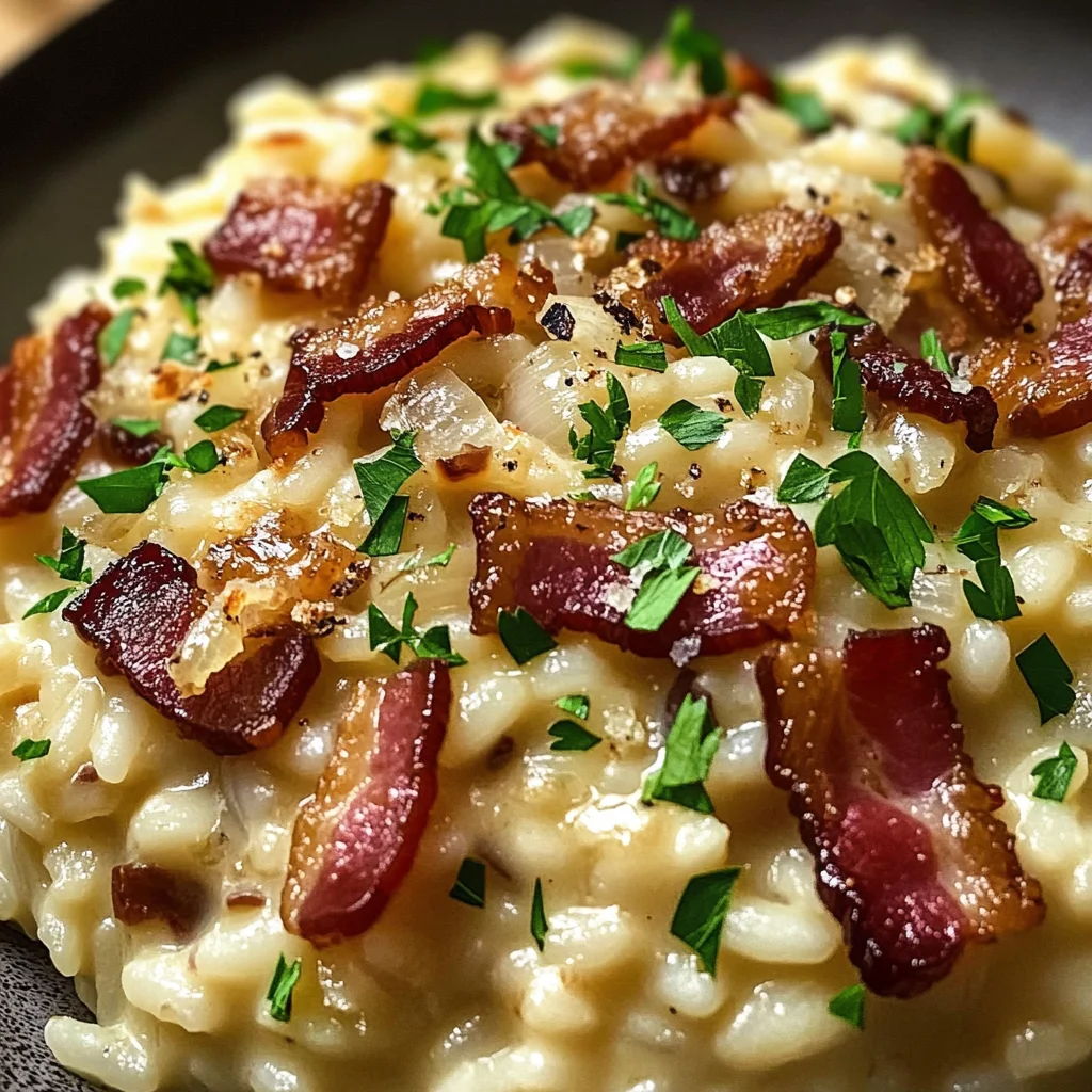 Caramelized Onion Turkey Turkey Bacon Risotto: A Creamy Delight for Your Dinner Table
