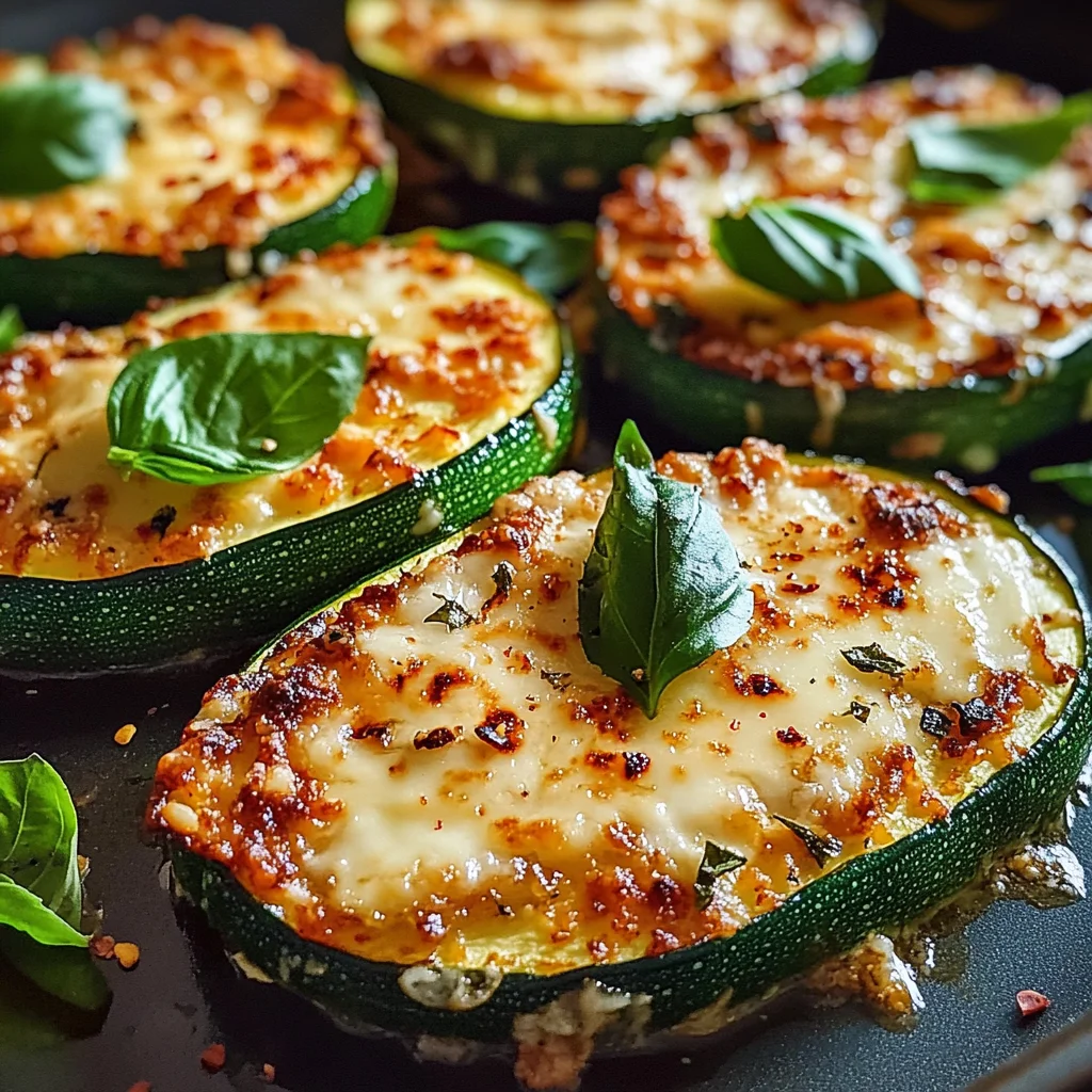Cheesy Garlic Zucchini Steaks