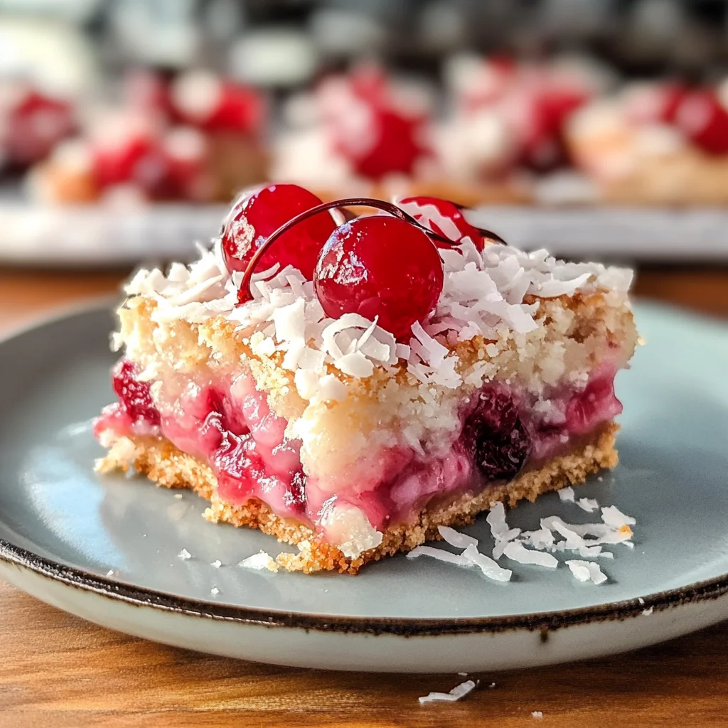 Chewy Cherry Coconut Magic Bars