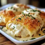 Chicken Pillows with Creamy Parmesan Sauce