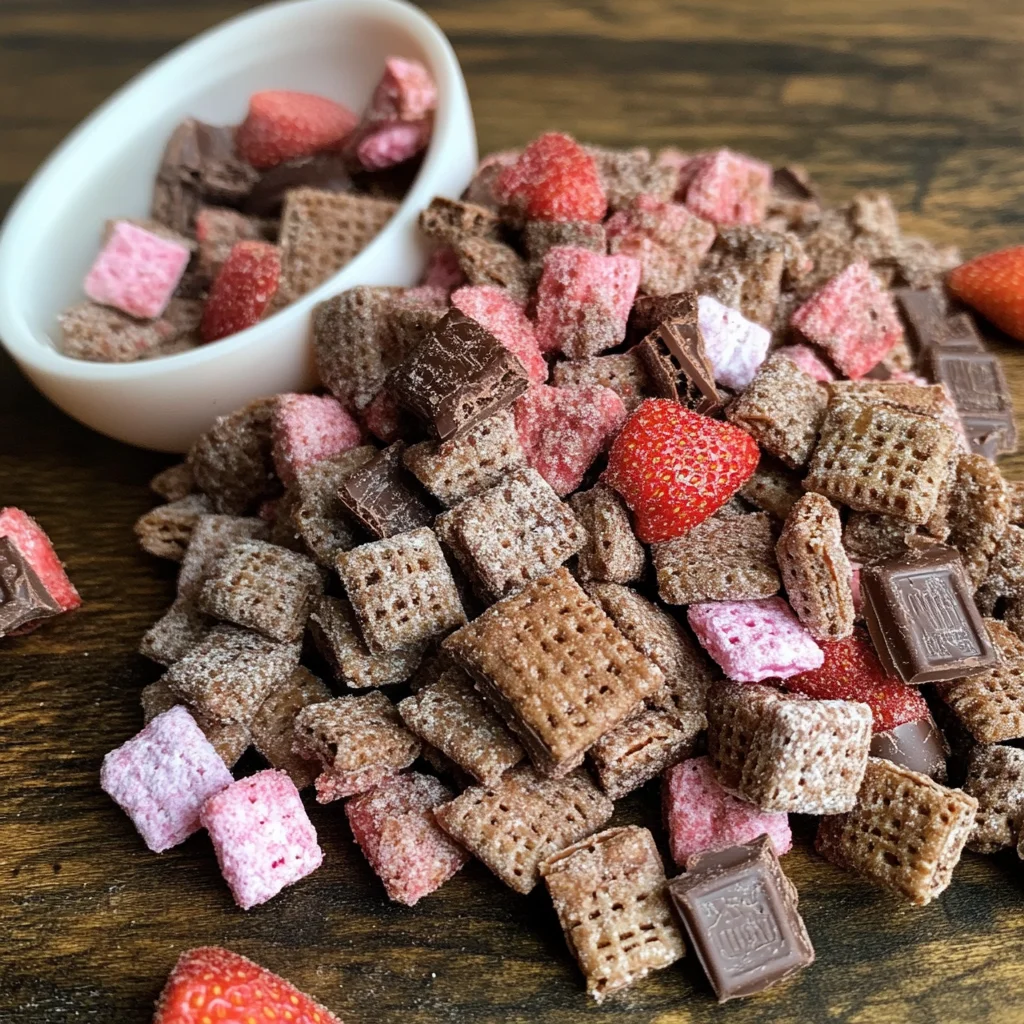 Chocolate Covered Strawberry Puppy Chow