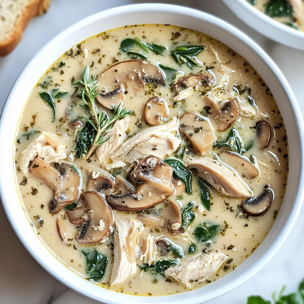 Comforting Rotisserie Chicken and Mushroom Soup
