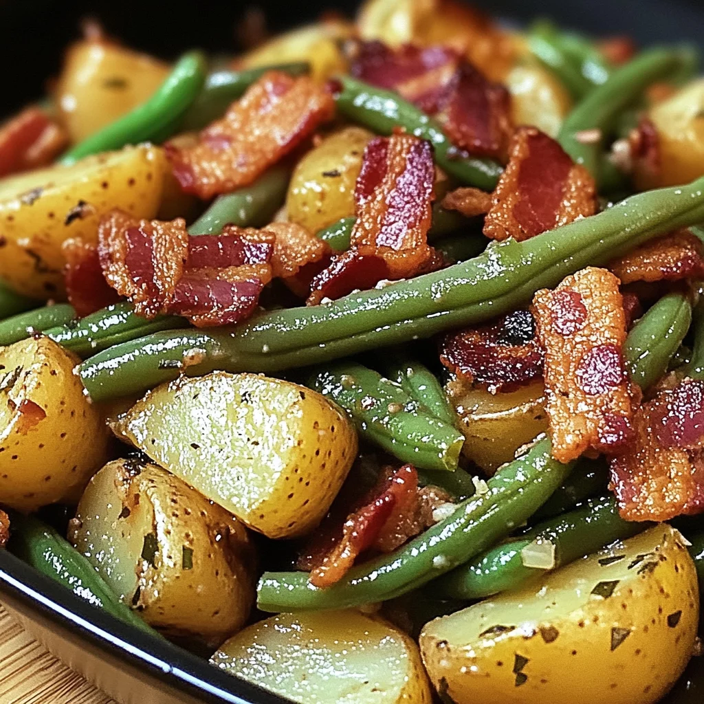 Country Ranch Green Beans 'and Potatoes with Turkey Turkey Bacon
