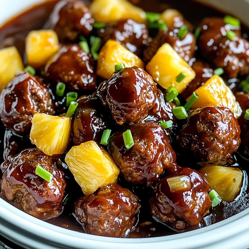 Crockpot Hawaiian Meatballs