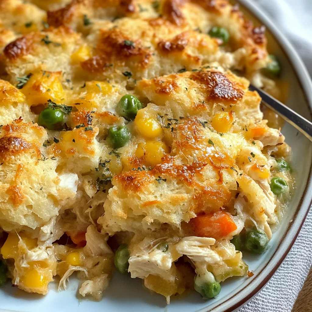 Easy Chicken Cobbler Dinner Casserole