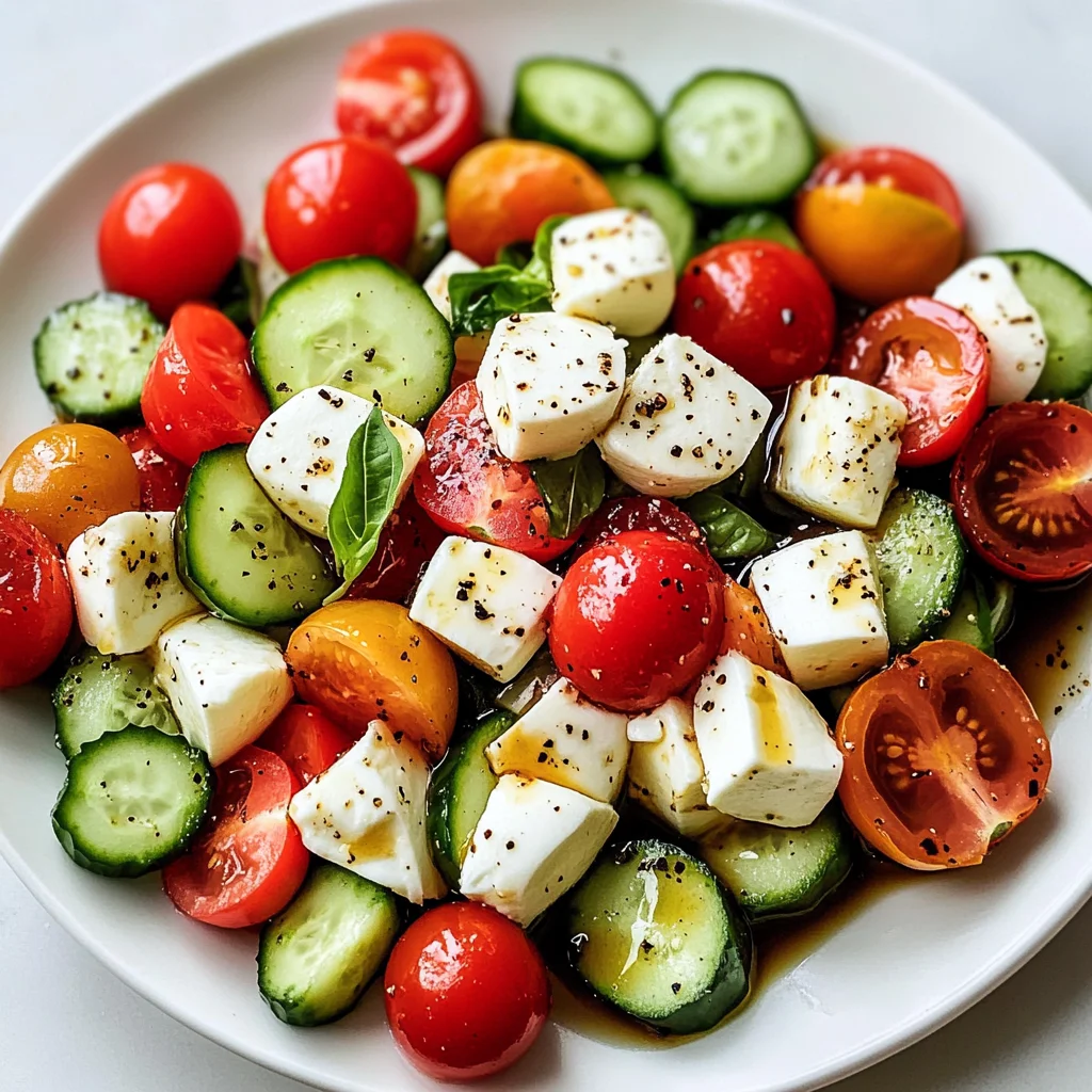 Fresh Cucumber Caprese Salad
