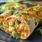 High Protein Low Calorie Cheesy Buffalo Chicken Burritos