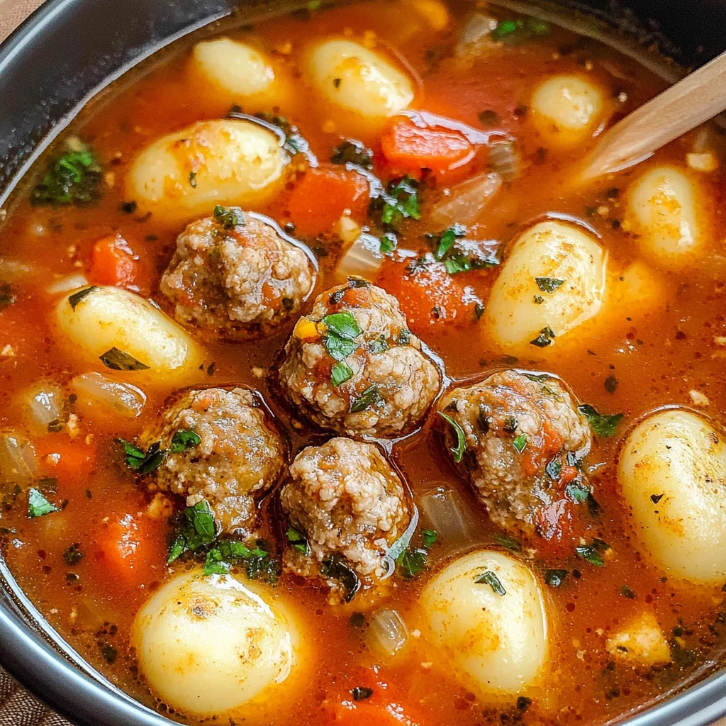 Italian Meatball Gnocchi Soup Recipe