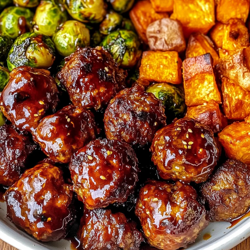 Korean BBQ Meatballs and Vegetables