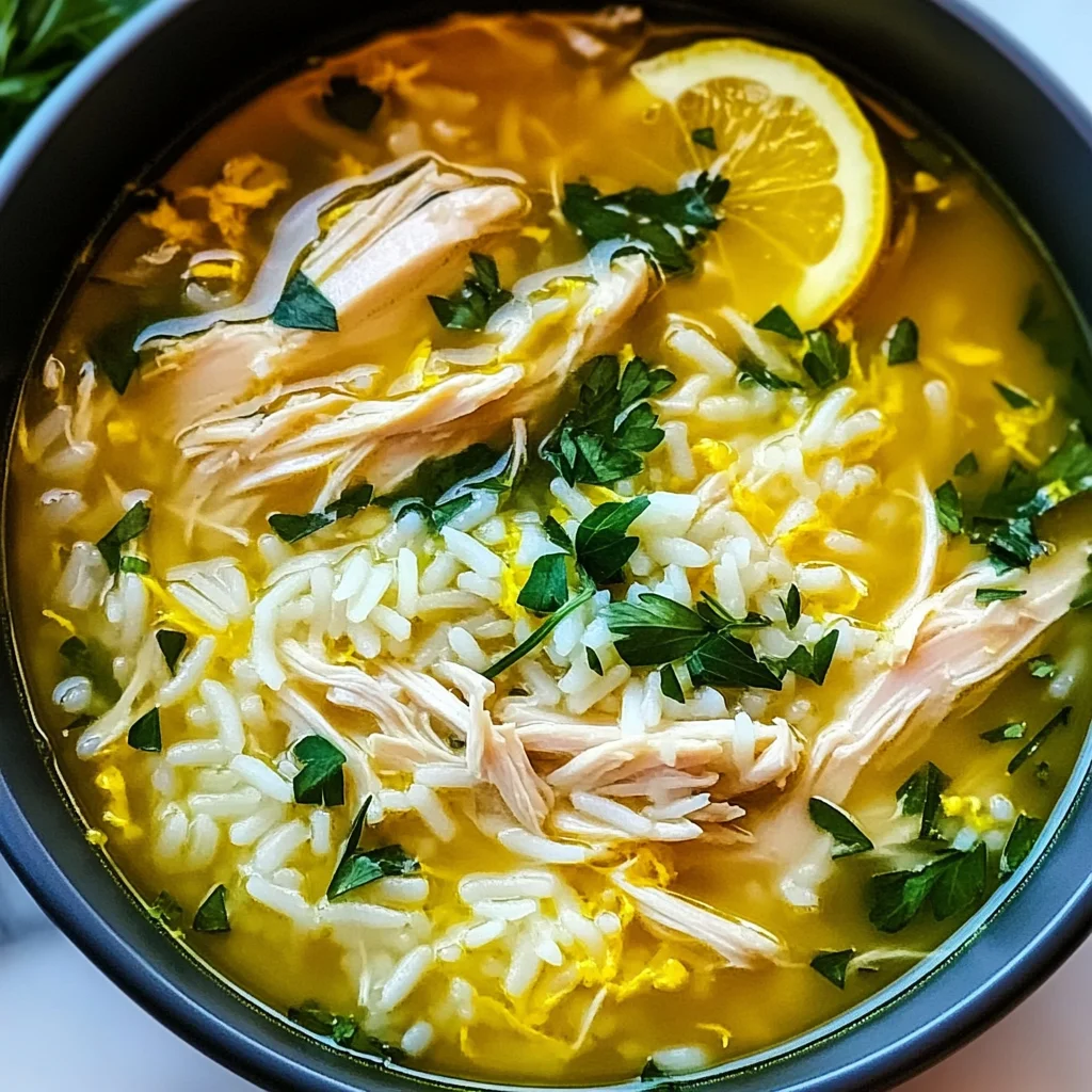 Lemon Ginger Turmeric Chicken and Rice Soup