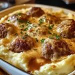 Meatball & Mashed Potato Bake