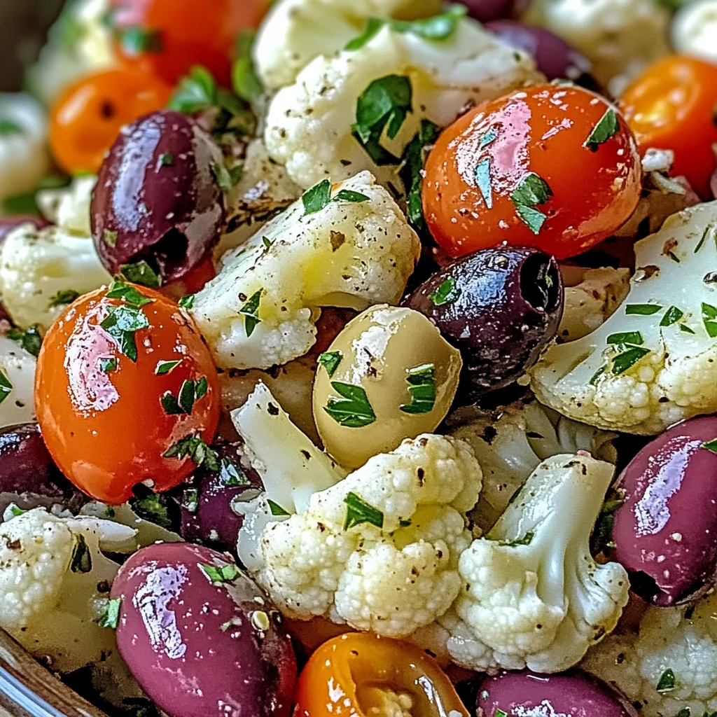 Mediterranean Marinated Cauliflower Salad