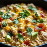One Pot Queso Chicken and Rice : Easy Comfort Food