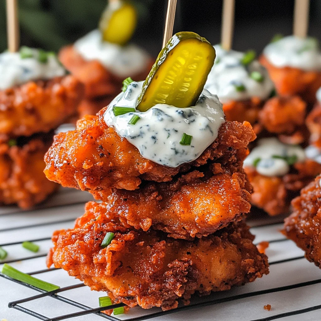 Pickle-Brined Chicken Bites w/ a Creamy Blue Cheese Sauce