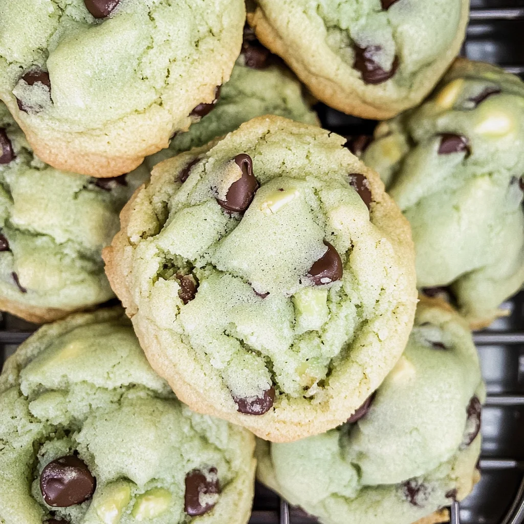 Pistachio Pudding Cookies with Chocolate Chips