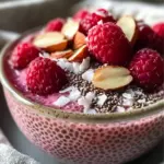 Raspberry Chia Pudding Sweetened with Maple Syrup