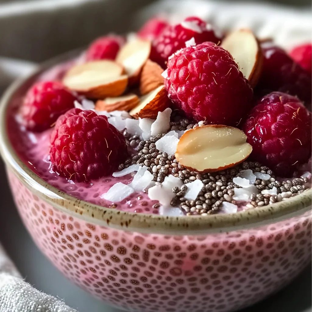 Raspberry Chia Pudding Sweetened with Maple Syrup