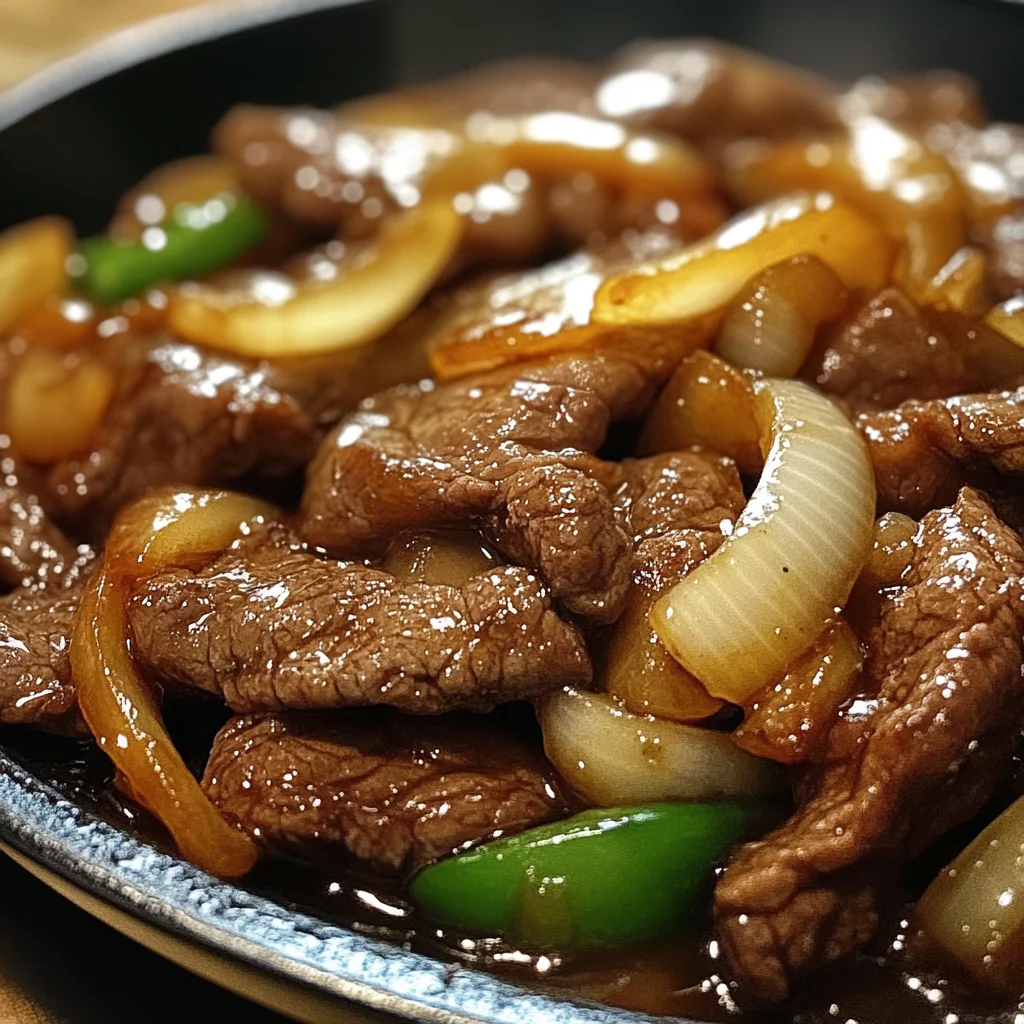 Sizzling Chinese Pepper Steak with Onions
