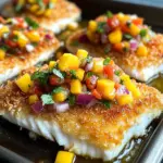 Tropical Coconut Crusted Fish with Mango Salsa