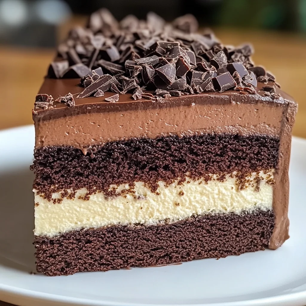 Tuxedo Cake – Triple Chocolate Mousse Cake