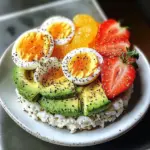 Avocado Rice Cake & Fruit Power Plate