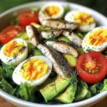 Avocado & Sardine Power Salad with Eggs
