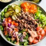 Burger Salad Bowl with Special Sauce Dressing