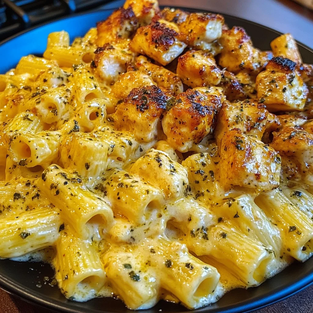 Creamy Cajun Chicken Rigatoni with Garlic Butter Sauce