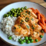 Creamy Paprika Chicken with Rice & Buttered Veggies