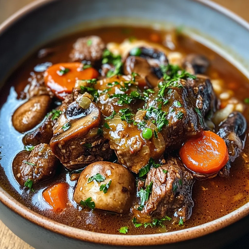French Beef Stew with Mushrooms