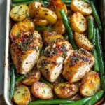 Garlic Herb Chicken with Roasted Potatoes & Green Beans