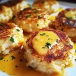 Golden Cheddar Crab Cakes with Zesty Lemon Butter Drizzle