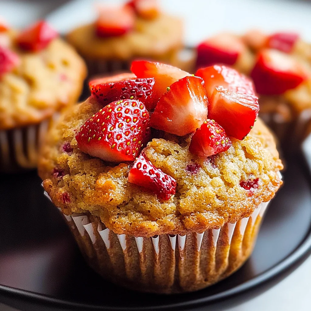 Healthy Strawberry Muffins with Greek yogurt