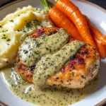 Herb Cream Chicken with Mashed Potatoes & Glazed Carrots