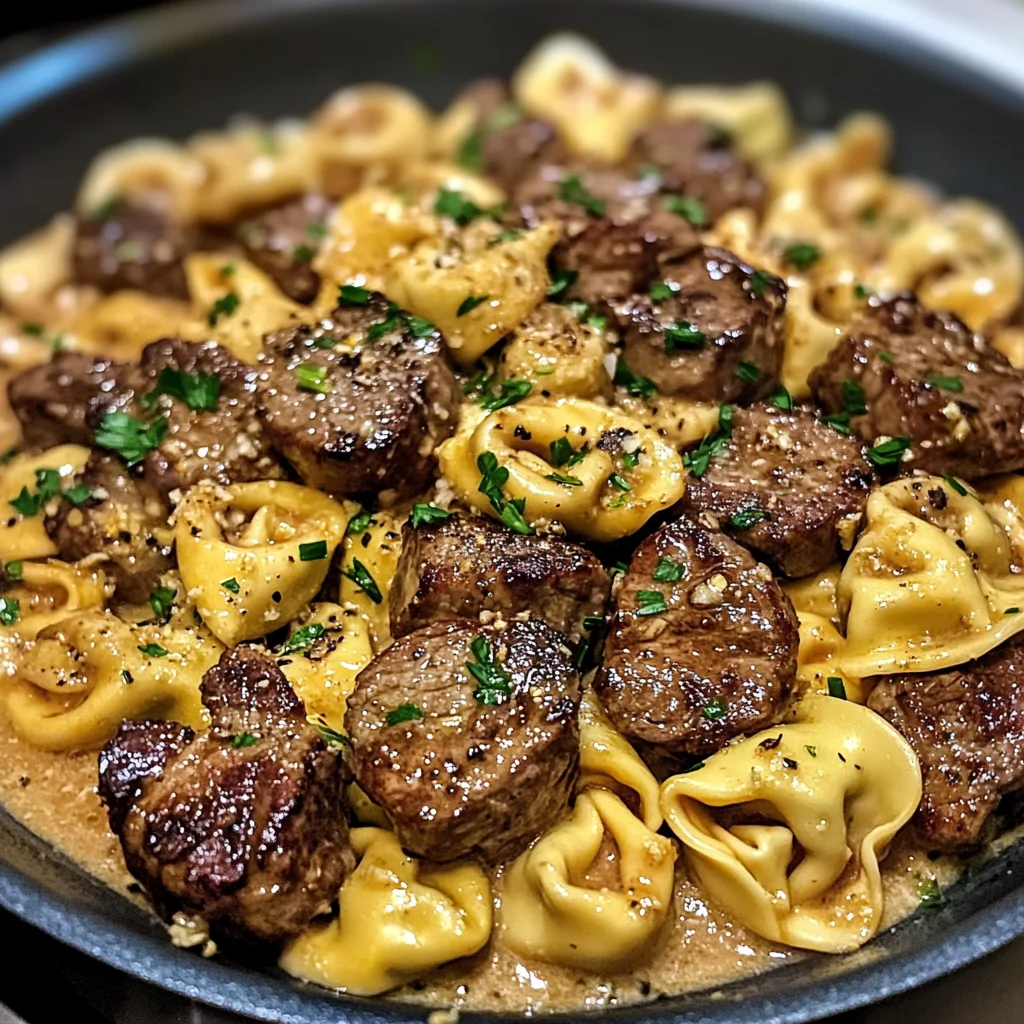 One-Pan Cowboy Butter Tortellini Steak Bites Recipe