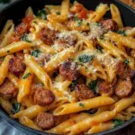One Pot Creamy Cajun Sausage Pasta (30-Minutes)