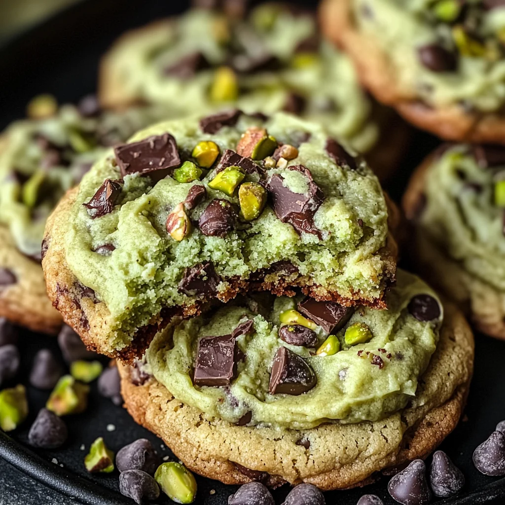 Pistachio Cream Chocolate Chip Cookies