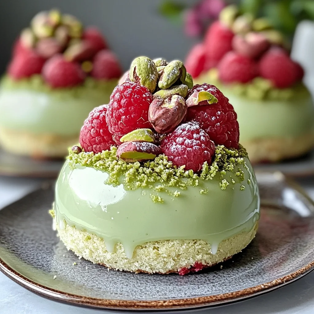 Pistachio & Raspberry Cheesecake Domes