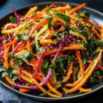 Shaved Rainbow Carrot Sesame Salad