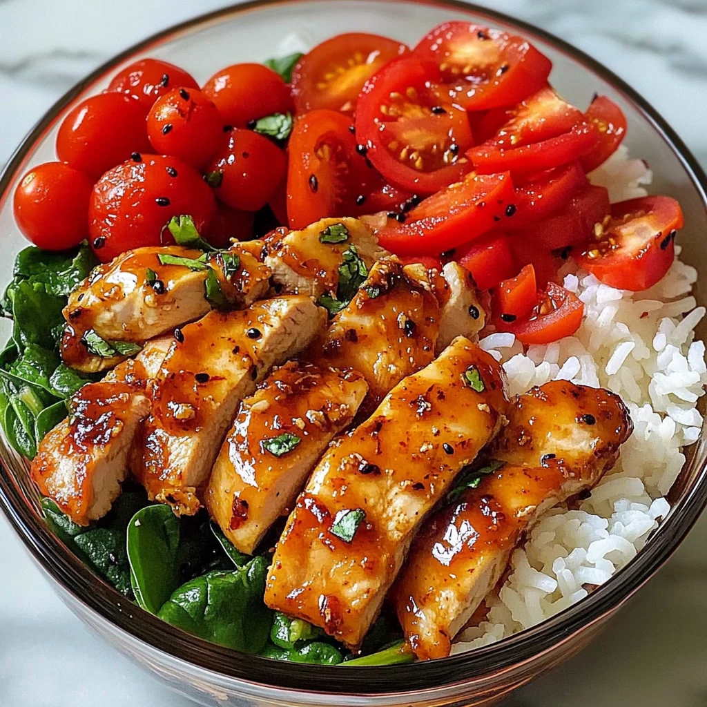 Spicy Honey Garlic Chicken Meal Prep Bowl