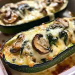 Spinach Mushroom and Ricotta Stuffed Zucchini
