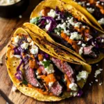 Steak Tacos with Chipotle Sauce & Roasted Cabbage Slaw