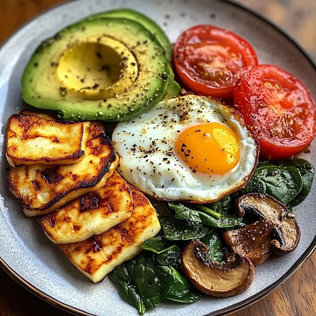 Sunny Veggie & Halloumi Breakfast Plate