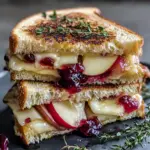Sweet and Savory Brie, Apple & Cranberry Grilled Cheese